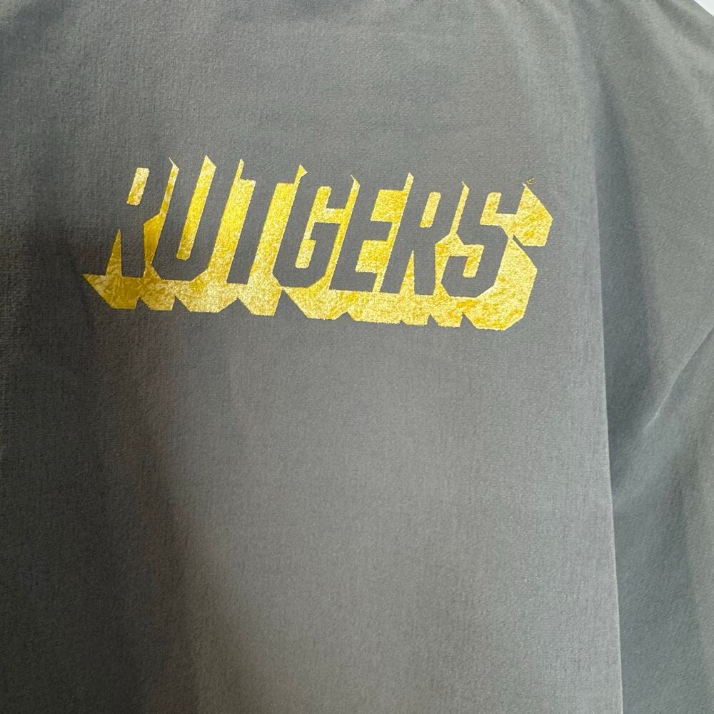 Adidas Rutgers 1/4 Zip Grey Sport LS Pullover Jacket Men's L Tall Lightweight - Picture 9 of 11